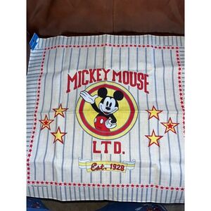 Mickey Mouse LTD Est 1928 Bandana Scarf Hankerchief Red Stars Blue Stripes